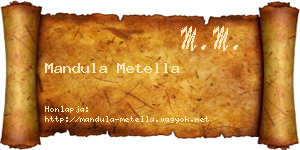 Mandula Metella névjegykártya